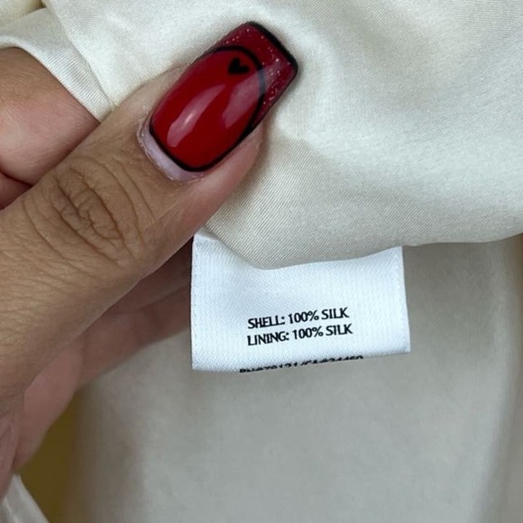 Eileen Fisher Ivory button down 100% silk jacket cardigan womens size xs - Picture 7 of 7